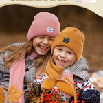 Baby Beanie Mittens Scarf Set,Toddler Kids Winter Hat and Thermal Gloves Neck Warmer Set for Girls Boys Camel