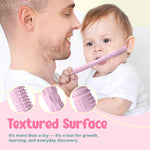 Mummentos Silicone Baby Teething Toys, Soft Teether Set for Sore Gums, BPA Free Chew Toys for Infants 3+ Months, Textured Teething Relief, Easy Grip Design (Pink)
