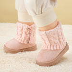 BMCiTYBM Baby Snow Boots Infant Boy Girl Winter Booties Pink Size 4