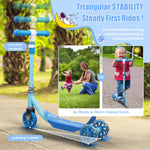Kick Scooters for Kids 3-5 5-7 Years Age - Handlebars Flexible Steer,Height Adjustable,Stable Light Up Three Wheeled Toddler Scooter for Boy & Girl,Indoor Outdoor Kid Child Toy Gift - Blue