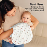 KeaBabies 4-Pack Baby Burp Cloths Baby Girl, Boy - Organic Cotton Burp Cloth, Extra Large, Absorbent, Soft Burping Cloths & Bibs Set for Babies, Newborn Burp Clothes, Thick Burp Rags (Wilderness)