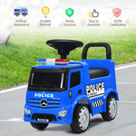Costzon Ride On Push Car for Toddlers, Licensed Mercedes Benz Sliding Car w/Steering Wheel, Horn, Headlights, Under Seat Storage, Foot-to-Floor Riding Toy for Boy Girl 18-36 Months (Police Car, Blue)