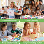 24 Sheets 8.27''×5.9'' Make Your Own Stickers for Kids Toddlers, Make a Face Stickers Mix and Match with Unicorns Dinosaur Horse and Sea Animals for Kids Party Favors Activities