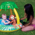 Poolmaster Learn-to-Swim Go Bananas Monkey Inflatable Kiddie Pool With Canopy