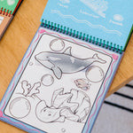 Melissa & Doug On the Go Water Wow! Reusable Color with Water Activity Pad 6-Pack, Sports, Occupations, Adventure, Safari, Under the Sea, Animals - FSC Certifieda