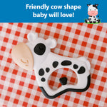 Dr. Brown's Ridgees Cow Baby Teether, Massaging Multi-Texture Teething Toy for Babies, Silicone Free, BPA-Free, 3m+