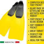 Cressi Clio Full Foot Pocket Fins, Yellow, 30/32
