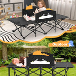 ZENPETIO Kids Camping Cot, Foldable Toddler Bed with Safety Rails & Glow-in-The-Dark Blanket, Sturdy Portable Design for Travel, Indoor Outdoor Sleeping Cot for Toddlers Kids