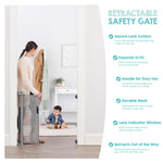Regalo Safety 50" Extra Wide Retractable Baby Gate, Mesh Safety Gate for Doorways, Hallways & Bottom of Stairs, Hardware Mounted Gate for Babies, Toddlers & Pets, Lock Indicator Window, Gray