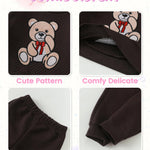 Kucnuzki Baby Girl Fall Winter Clothes Brown Crewneck Sweatshirt Plain Long Sleeve Shirts Cute Tops Baby Pants 12 18 Months Girl Clothes Toddler Outfit