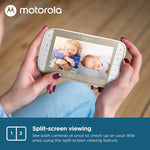 Motorola Nursery VM50G HD Wireless 2-Camera Video Baby Monitor, 5" Screen, 1000ft Range, 2-Way Audio, Pan/Tilt/Zoom, Split Screen, Night Vision