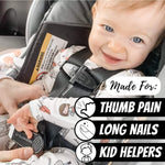 UnbuckleMe Car Seat Buckle Release Tool - Easy Opener Aid for Arthritis, Long Nails, Older Kids - Button pusher for infant, toddler, convertible 5 pt harness car seats - As Seen on Shark Tank (Aqua)