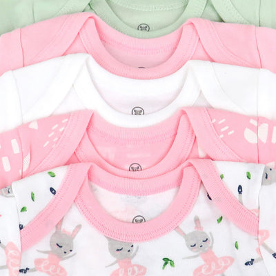HonestBaby Organic Cotton Long Sleeve Bodysuits Multi Pack, 5 Pack Tutu Cute, 3-6 Months
