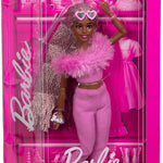 Barbie Deluxe Style Doll #4 in Barbiecore Outfit, Pink and Brown Braids, Soft Pink Top and Pant Set with Furry Collar and Fun Accessories