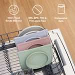ezpz Tiny Plate (Sage) - 6 Months+ - 100% Silicone Suction Placemat + Plate for Infants - Fits on Most Highchair Trays - Baby Led Weaning Supplies