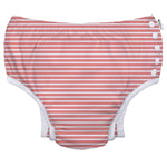 green sprouts Baby Toddler Eco Snap Swim Diaper - Coral Stripes - 24mo