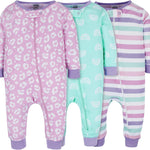 Onesies Brand Baby Girls' 3-Pack Snug Fit One-Piece Cotton Pajamas