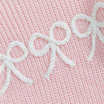 VISGOGO Toddler Baby Girl Sweater Bow Embroidery Warm Knitted Long Sleeves Pullover Infant Knitwear for Toddler (Pink, 3-4 Years)
