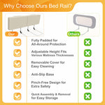goodleben Bed Rail for Toddlers, Adjustable Baby Bed Rail Guard for Twin and Full Size Beds, Bed Safety Rails for Children with Non-Slip Base, Removable Washable Cover, Easy Installation (1 Pack)