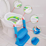 Cocomelon 1st Training Seat Step Up Potty, Upgrade Toddler Toilet Training Seat for Kids Boys Girls, 2 in 1 Potty Training Toilet, Splash Guard Anti-Slip Pad Step Stool