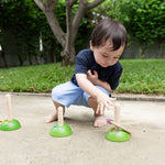 PlanToys® Meadow Ring Toss Wooden Montessori Coordination and Gross Motor Toy | Focus, Aim, Balance and Movement Development Activity | Eco Friendly Outdoor and Indoor Learning Game