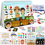 Educational children's book with vegetable and fruit illustrations and learning activities.