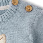 Gymboree,Unisex Baby,and Newborn Long Sleeve Sweater and Pants 2-Piece Outfit Set,Dusty Blue Bunny,6 Months,9 Months