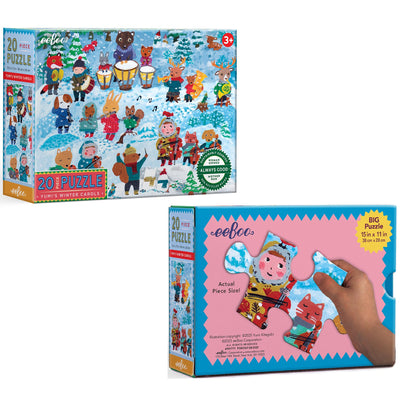 eeBoo 20 Piece Giant Floor Puzzle - Yumi's Winter Carols Children's Puzzle Holiday Themed, Large Pieces for Small Hands to Develop Motor Skills
