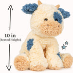GUND Cozys Collection Cow, Stuffed Animal for Ages 1 and Up, Spring Decor Plush Toy, Cream/Blue, 10”
