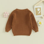 Mubineo Baby Girl Winter Clothes Cute Flower Sweater Crewneck Pullover Long Sleeve Knit Newborn Infant Sweaters (US, Age, 6 Months, 9 Months, Brown)
