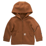 Carhartt Baby Boys' Long-Sleeve Full-Zip Hooded Sweatshirt Hoodie, Brown Classic