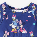Disney Minnie Mouse Baby Girl Dress Daisy Duck Pattern Casual Sundress Sleeveless Summer Outfit School Holiday Clothes Deep Blue 6-9 Months