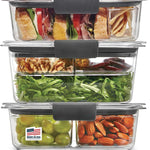 Rubbermaid Brilliance Food Storage Containers, Set of 5 (10 Pieces), BPA-Free, Leak-Proof, Clear