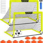 Kids Soccer Goals for Backyard Set - 2 of 4' x 3' Portable Soccer Goal Training Equipment, Pop Up Toddler Soccer Net with Soccer Ball, Soccer Set for Kids and Youth Outdoor Games, Sports, Play