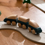 PlanToys® Hybrid Train Wooden Montessori Vehicle Toy | Early Movement, Imagination and Practical Life Exploration | Eco Friendly Train Set for Meaningful Play