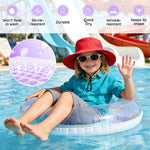 Zando Ponytail Hole Kids Sun Hat Adjustable Girls Beach Bucket Hat UPF 50+ Wide Brim Sun Protection Foldable Child Summer Cap Youth Waterproof Windproof Breathable Swim Fishing Safari Pink 8-12 Years