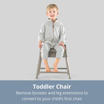Chicco Stack Hi-Lo 6-in-1 Multi-Use Convertible High Chair, Reclines for Babies and Toddlers, Easy-Clean Baby High Chair Booster Toddler Seat Combo | Tide/Blue/Green