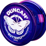 Duncan Toys Butterfly Yo-Yo, Beginner Yo-Yo with String, Steel Axle and Plastic Body, Purple (3124BU-ECHAP)