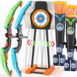 2 Pack Bow and Arrow for Kids, LED Light Up Archery Set with 24 Suction Cup Arrows, 1 Standing Target, 6 Score Targets & 2 Quiver, Indoor Outdoor Sport Gifts for Boys Girls Ages 4-8