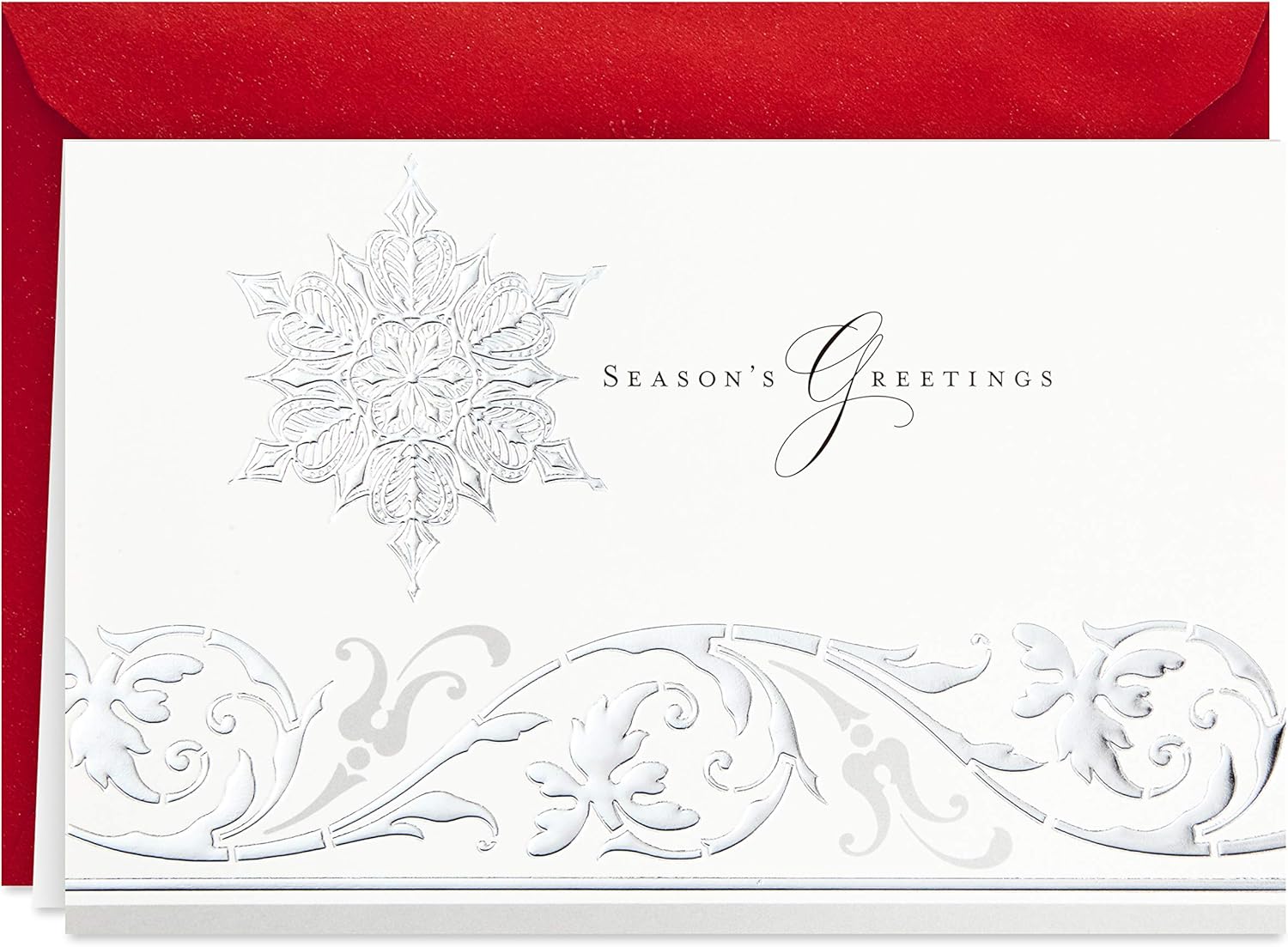 Hallmark Boxed Holiday Cards (Season's Greetings Snowflake, 40 Holiday Cards with Envelopes)