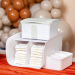 Ubbi Tabletop Diaper Caddy, Diaper Storage, Caddy Organizer, Stores Baby Diapers, Wipes & Baby Accessories, White