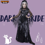 Spooktacular Creations Haunted Princess Costumes for Girls, Kids Scary Cemetery Bride Dress, Zombie Gothic Outfits with Headband for Halloween Ghost Role Playing Parties