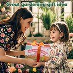 JOI MEW Kids Gardening Tools Set, Garden Toys w/Wooden Handle Alloy Rake,Fork,Trowel, Watering Can,Gloves,Tote Bag,Plant pots, DIY Bookmark Kits, Spring Summer Toy Outdoor Gift for Toddler Boy Girl