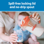 Dr. Brown's Baby Formula Mixing Pitcher with Adjustable Stopper, Locking Lid, & No Drip Spout, 32oz, BPA Free, Olive