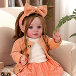 BABESIDE Reborn Baby Dolls, 20 Inch Newborn Realistic Baby Doll Girl Lifelike Toddler Dara with Brown Hair, Handmade Soft Body with Clothes & Toy Accessories, Gift for Kids Age 3+