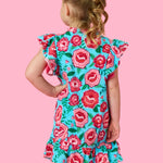 RuffleButts Baby/Toddler Girls Terry Butterfly Sleeve Full Zip Cover-Up - Bright Blossoms, 6-12m