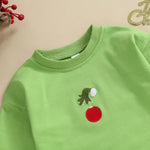 Amiblvowa My First Christmas Baby Boy Girl Outfit Long Sleeve Oversized Crewneck Sweatshirt Shirt Bubble Romper Xmas Clothes
