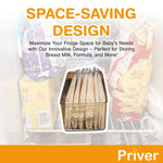 Priver - Breast Milk Freezer Storage Containers, 2 pack - Breastfeeding Essential in Organization and Storage for Milk & Baby Bottles, Reusable Freezer Organizer Bins, 5.2’’ W x 9.3" L x 4.2" H