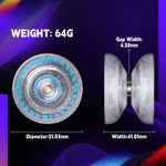 MAGICYOYO Tug Return Responsive Yoyo K1 , Hubstacks Yo-yo for Kids Beginners Dual Purpose YoYo with Unresponsive Bearing, Storage Bag + 12 Strings +Yo-Yo Glove +2 Yo yo Hubstacks (Glitter Clear)