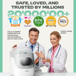 PINNGUSHI【Upgraded】Baby Bottle Washer Pro, Sterilizer, Dryer & Water-Filter, 5-in-One Cleaning Machine Fits 6 Bottles, Pump Parts & Baby Essential, No More Hand Washing for Busy Moms & Parents